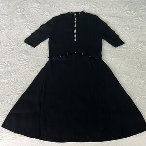 Designer black sweater dress